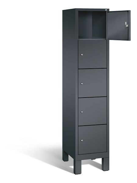 C+P Schließfachschrank Evolo, H1850xB420xT500mm, Farbe: Schwarzgrau, 48010-125 S10001