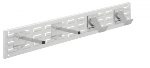 Kappes RasterPlan Wandschiene Schlitzplatte Set 9, L 920 mm x H 140 mm, RAL 7035, 2 x Universalhalter, 2 x Dornträger, 4202.08.5413