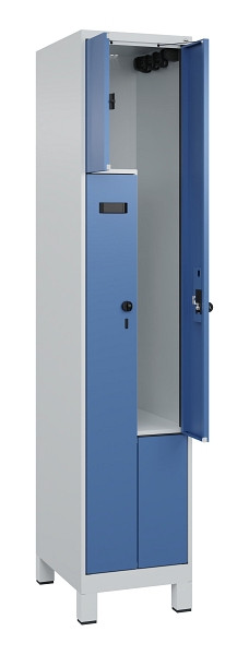 C+P Z-Spind Evolo PLUS, Füße, 2 Fächer, 1950x400x500mm, 7035/5023, Drehriegel, 049013-122 S10002