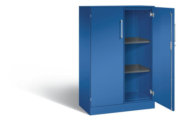 C+P Flügeltürenschrank Asisto, H1310xB800xT435mm, Farbe: Enzianblau, Bügelgriff, 3 OH, 141033-000 S10186