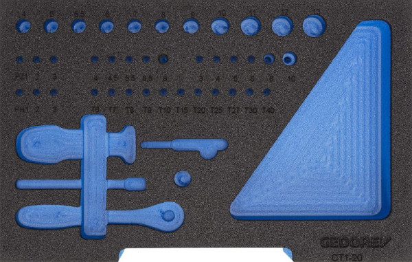 GEDORE Schaumeinlage leer für L-BOXX 136, Steckschlüssel-Satz 1/4'', 2835894