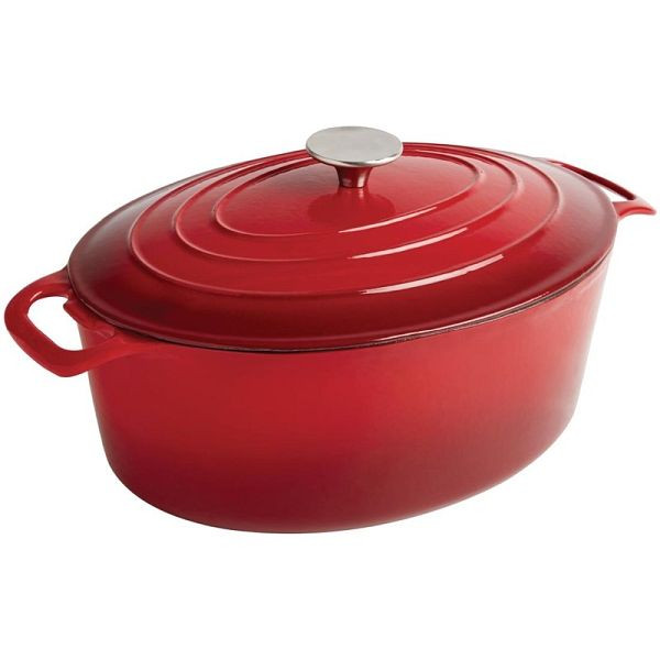 Vogue ovaler Schmortopf rot, hochwertiges Gusseisen, GH313