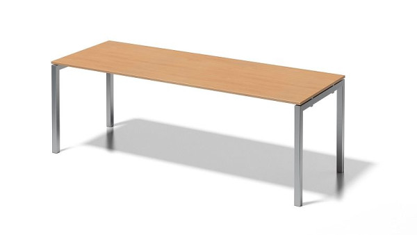 Bisley Cito Schreibtisch, 730 mm höhenfixes U-Gestell, H 19 x B 2200 x T 800 mm, buche/silber, DUF2208BC355