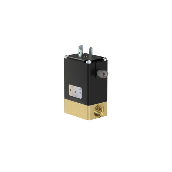 Riegler 2/2-Wege-Magnetventil, stromlos offen, Messing, G 1/4, DN 3, PN 0-10, FPM, direktgesteuert 24V AC, 125795