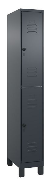 C+P Doppelstöckiger Spind Classic PLUS, Füße, 1950x300x500mm, 7016/7016, 080310-10 S10012