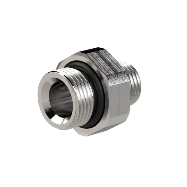 Riegler Doppelgewindenippel, gekammter O-Ring »NonPlusUltra«, G1/8, SW13,VPE10, 132133, 4047322749107