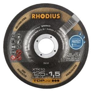 Rhodius TOPline XTK10 Extradünne Trennscheibe, Durchmesser [mm]: 125, Stärke [mm]: 1.5, Bohrung [mm]: 22.23, VE: 50 Stück, 206169