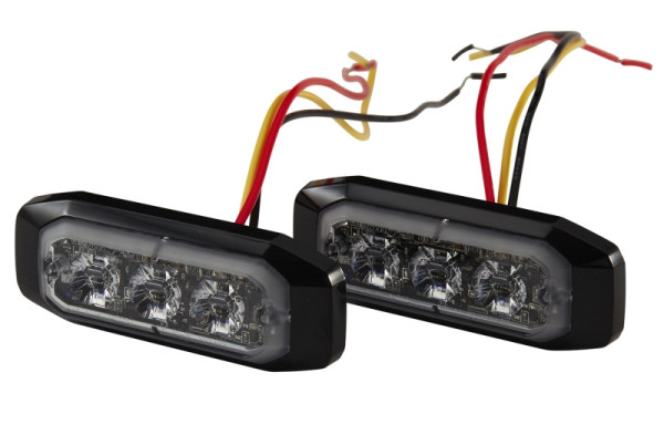 HELLA LED-Blitz-Kennleuchte, BST-Slim, 12/24V, blau, Schraubanschluss/Anbau, Stecker: offene Kabelenden, Set, VE: 2 Stück, 2XD 014 563-001