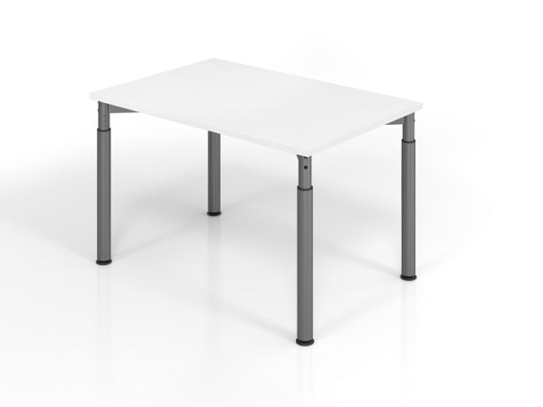 Hammerbacher Schreibtisch YS12, 120 x 80 cm, Platte: Weiß, 25 mm dick, ABS-Dickkante, Rechteckform, Graphit, VYS12/W/G