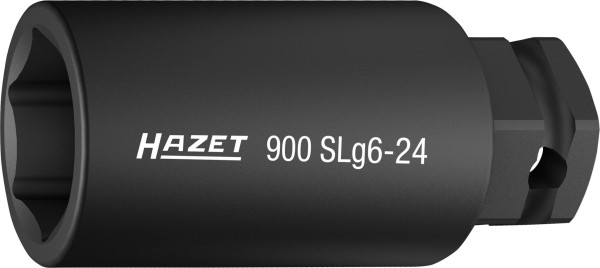 Hazet Schlag-, Maschinenschrauber Steckschlüsseleinsatz, 1/2 Zoll Vierkant, 24 mm Außen-Sechskant, Außen Sechskant-Tractionsprofil, SW 24 mm, 900SLG6-24
