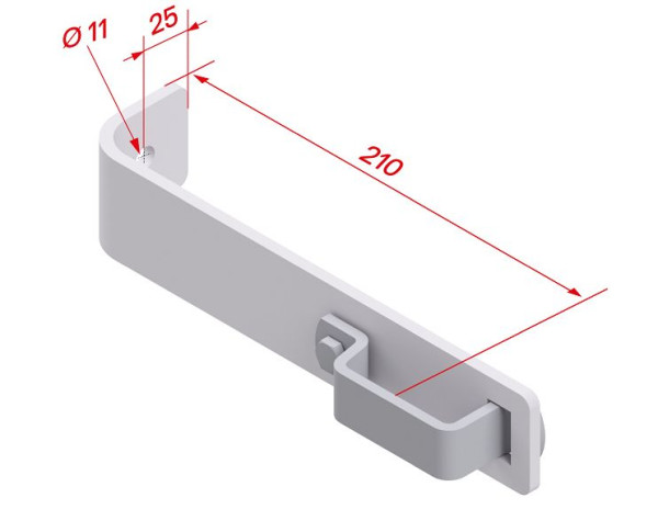 HYMER Standard-Wandhaken, Stahl, Länge 210 mm, 0051568, 4019502327573