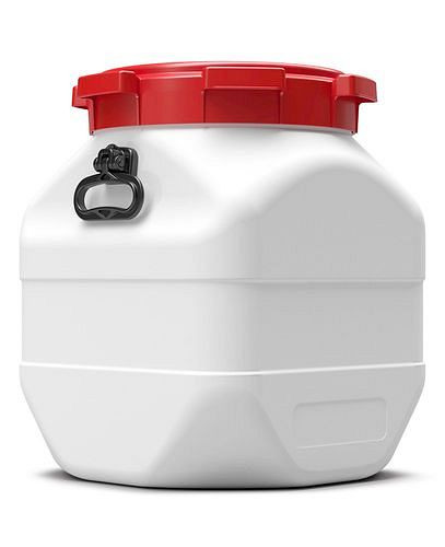 DENIOS Weithalsfass aus Polyethylen (PE), quadratisch, 50 Liter, 265662