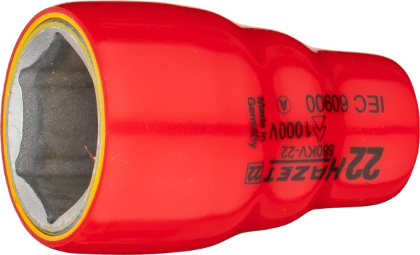 Hazet Steckschlüsseleinsatz, Sechskant, Vierkant hohl 10 mm (3/8 Zoll), 22 mm, Kurze Ausführung, 880KV-22