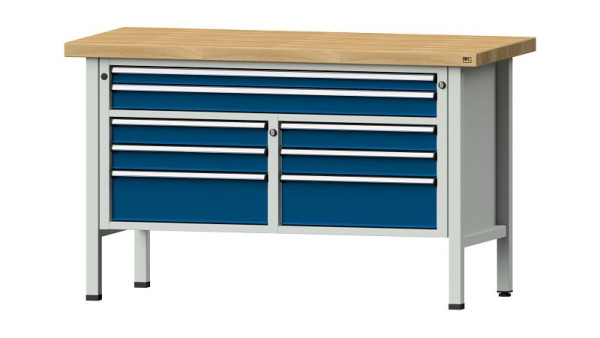 ANKE Werkbänke Kastenwerkbank, Modell 259 V, 1500 x 700 x 900 mm, RAL 7035/5010, BMP 50 mm, 304.147