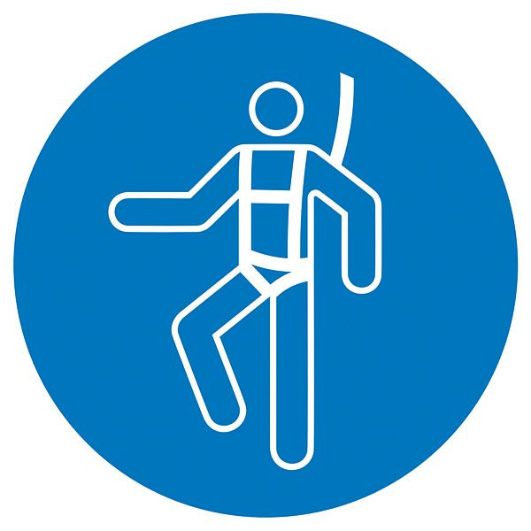 SafetyMarking Gebotsschild, Auffanggurt benutzen, Ø 10 cm, Folie, selbstklebend, 21.A7320