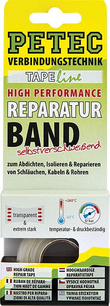 Petec Reparaturband High Performance 3m x 25 mm x 0,5 mm, Sb-Karte, VE: 10 Stück, 94903