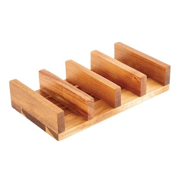 Olympia Tacohalter Akazienholz, 12 x 4 x 15 cm, bis zu 4 Tacos, CK970