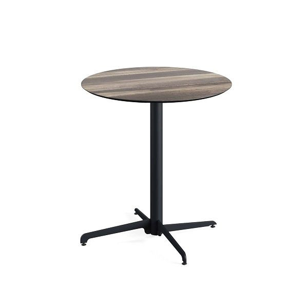 Feros X Cross Terrassentisch Schwarz gestell + Tropical Wood HPL Ø70 cm, 110031270