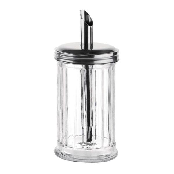Olympia Zuckerstreuer mit 19mm Ausgießer, 17,5 x x 7,5 cm, Glas und Edelstahl, CN679