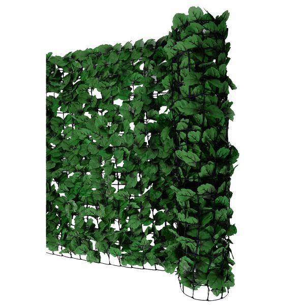 Mendler Balkonsichtschutz N77, Sichtschutz Windschutz Verkleidung für Balkon Terrasse Zaun, 500x100cm Blatt dunkel, 79302