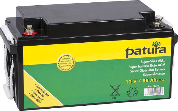 Patura Super-Vlies-Akku 12 V / 50 Ah C100 wartungsfreie Vliesbatterie, 133100