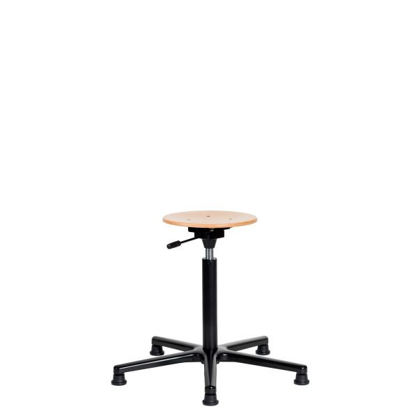 SOFAME Arbeitshocker NATUR mit Gleiter, Sitzhöhe 45-65 cm, Polyamid-Fußkreuz, W050010020