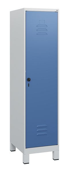 C+P Umkleidespind Classic PLUS, Füße, 1630x400x500mm, 7035/5023, Drehriegel, 0800105-12 S10005