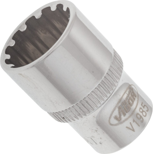 VIGOR Multiprofil-Steckschlüsseleinsatz, Vierkant hohl 6,3 mm (1/4 Zoll), Multiprofil, 12 mm, VE: 10 Stück, V1985
