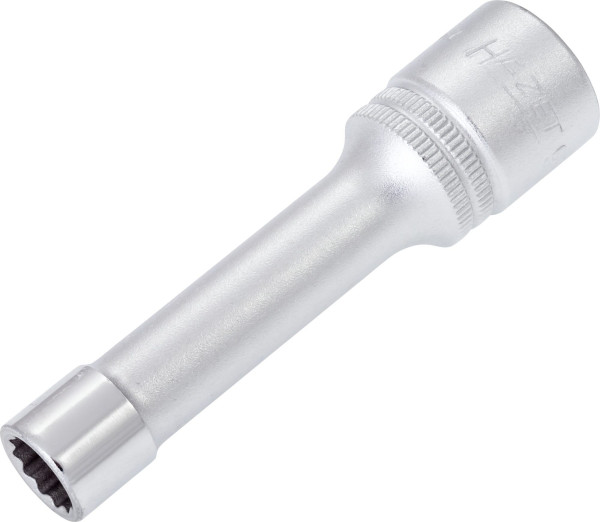 Hazet Steckschlüsseleinsatz, Doppelsechskant, Vierkant hohl 12,5 mm (1/2 Zoll), 10 mm, Lange Ausführung Mit Rändelung, 900TZ-10
