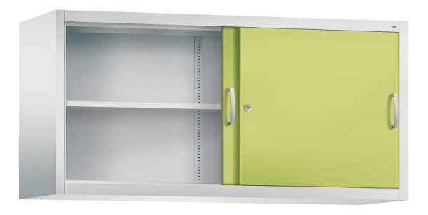 C+P Aufsatzschrank Acurado, H790xB1600xT500mm, Farbe: Lichtgrau / Viridingrün, Bügelgriff, 2 OH, 2155-00 S10080
