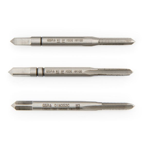 GSR Handgewindebohrer-Satz metrisches Gewinde DIN 2184-2 (DIN 352) rechts HSS-G M 1,2, 00105030