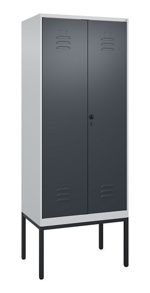 C+P Umkleidespind Classic PLUS SW, Gestell, 2 Abteile, 2120x800x500mm, 7035/7016, Drehriegel, 0800327-22 S10008