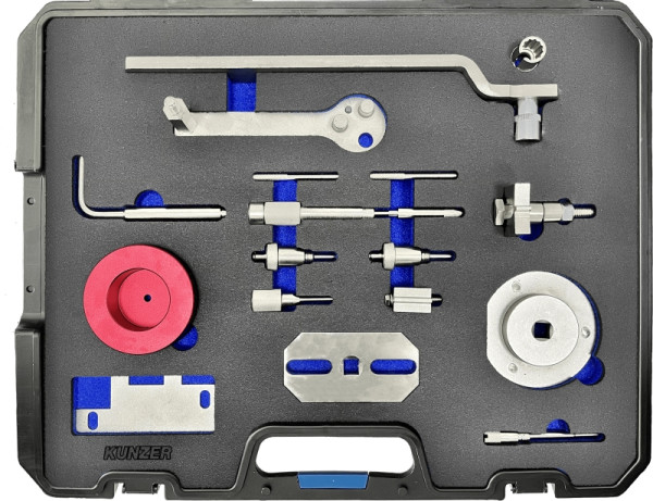 Kunzer Motor-Einstellwerkzeugsatz FIAT / PSA Für Reparaturarbeiten an 2.2-, 2.3- und 3.0- Liter-JTD-Motoren, 77M603