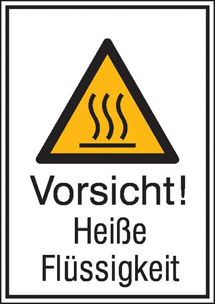 SafetyMarking Warn-Kombischild, Vorsicht! Heiße Flüssigkeit, BxH 13,1x18,5 cm, Folie, selbstklebend, 21.0442