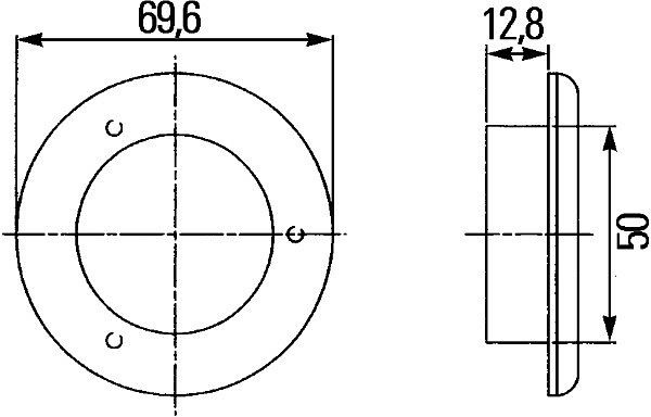 HELLA Einstiegsleuchte - LED - 24V - rund - LED - Einbau - Lichtscheibenfarbe: weiß - LED-Lichtfarbe: weiß, 2XT 980 501-042