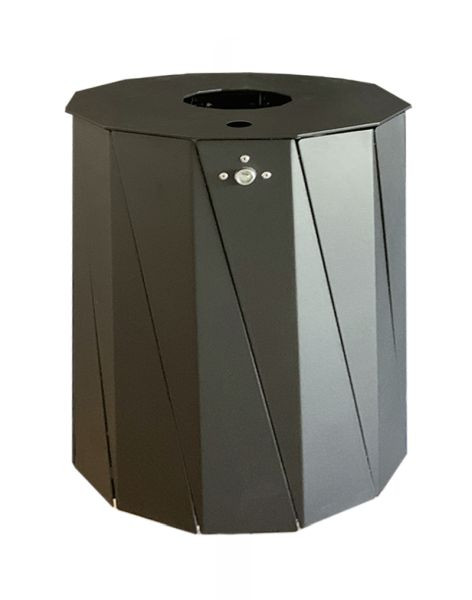 Renner Abfallbehälter ca. 50 L, inkl. Ascher mit stabiler Deckelscheibe, feuerverzinkt und pulverbeschichtet, moosgrün, 7007-40PB 6005