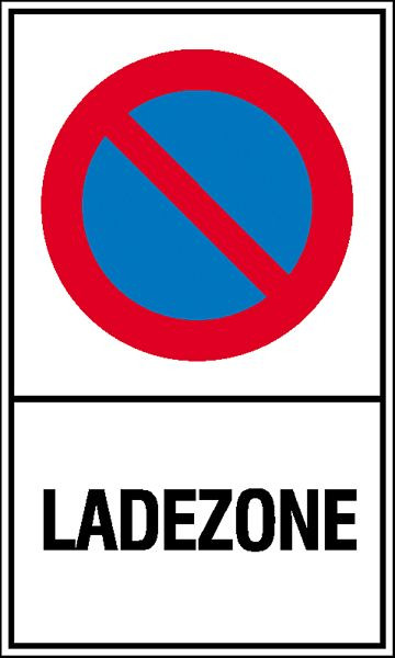 SafetyMarking Haltverbotsschild, Symbol: Eingeschränktes Haltverbot, Text: Ladezone, BxH 40x60 cm, Aluminium, 11.5152