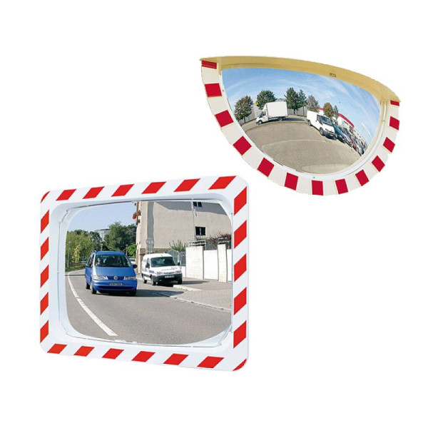 Stein HGS Verkehrsspiegel Vialux®, 600x400mm /Polymir®, für 2 Blickrichtungen/ca.9m/11kg, 3 Jahre Garantie, auf die Funktion (Spiegelglas, Rahmen, Halterung), eckig, 32820