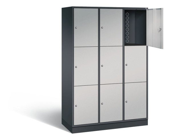 C+P XL-Schließfachschrank Intro, H1950xB1220xT490mm, Farbe: Schwarzgrau / Weißaluminium, 8370-302 S10101