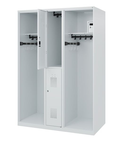 C+P Feuerwehrspind Evolo, Modell MAXI, 2 Abteile, H1850B1300T600 mm, Lichtgrau, 0496315-030 S10000