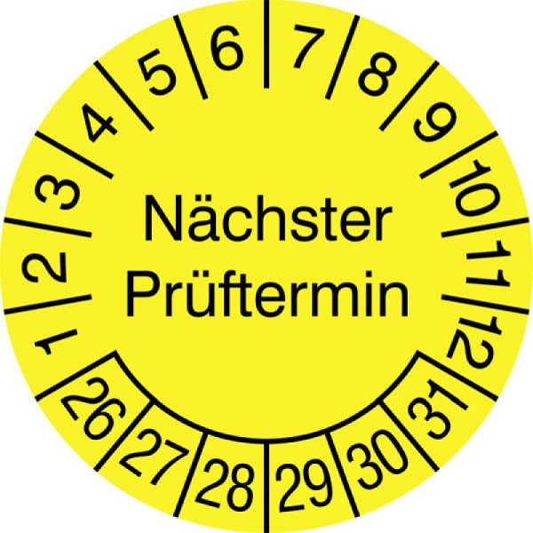 Stein HGS Prüfplaketten ohne Jahresfarbe (6 Jahre), Dokumentenfolie, selbstzerstörend bei Ab, 31.c7030-26