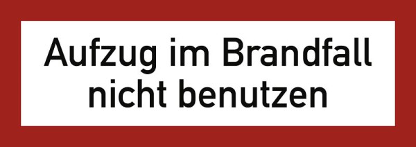 Moedel Aufzug im Brandfall nicht benutzen DIN 4066, Kunststoff, 210x74 mm, 57796