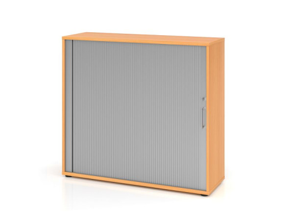 Hammerbacher Rollladenschrank 1733S BS, 3 OH, Korpus: Buche / Rollladen: Silber, 120 x 40 x 110 cm (BxTxH), V1733S/6/S/BS