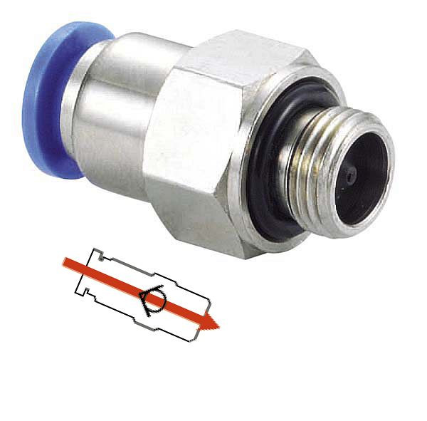 timmer B-RGEB-6-1/4-MSv-KU, Rückschlagfunktion Gerade zylindrische Einschraubverschraubung, Gewinde: 1/4", VE: 10 Stück, 03170272