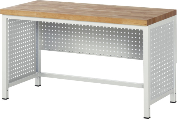 RAU Seiten-Lochwand für Werkbankfuß 8000, H617mm, für Fußtiefe 650mm, RAL7035, 09-LW-S8-650.12