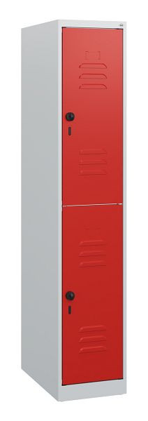 C+P Doppelstöckiger Spind Classic PLUS, 1530x300x500mm, 7035/3020, Drehriegel, 0803005-10 S10002