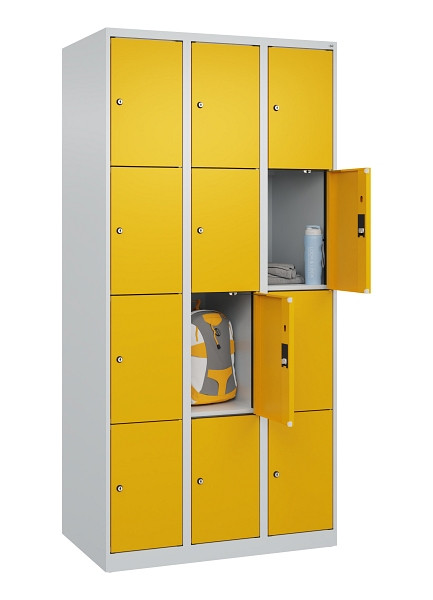C+P Schließfachschrank Evolo PLUS, 12 Fächer, 1850x900x500mm, 7035/1004, 049000-304 S10000