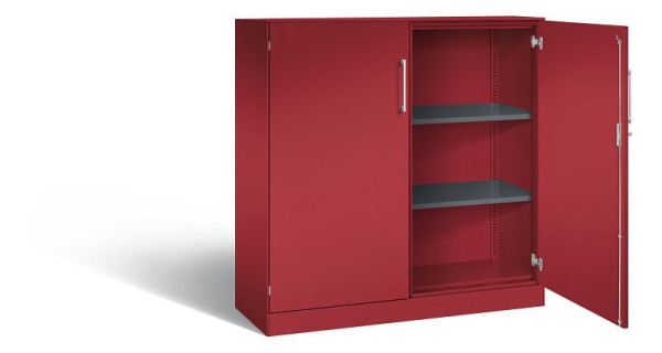 C+P Flügeltürenschrank Asisto, H1310xB1200xT435mm, Farbe: Rubinrot, Bügelgriff, 3 OH, 141031-000 S10125
