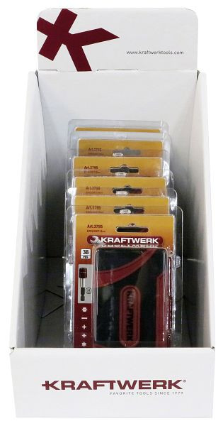 Kraftwerk Display mit 38-tlig. 1/4 "ergokraft-Bit-Box, 6 Stück, 901.306.000