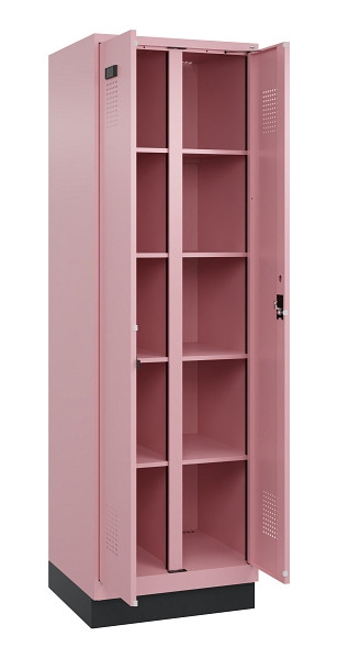 C+P Wäsche-Spind Evolo PLUS, mit Sockel, 2 Abteile, 1950x600x500mm, 3015/3015, Verschluss Zylinderschloss, 049022-20B S10051